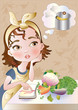 brodo vegetale ( donna in cucina)