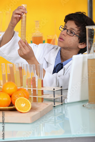 Photo: little boy in a lab little boy in a lab