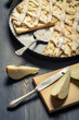 Fresh pears and pie with almonds