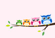 Vector: owl family seasonal celebration owl family seasonal celebration