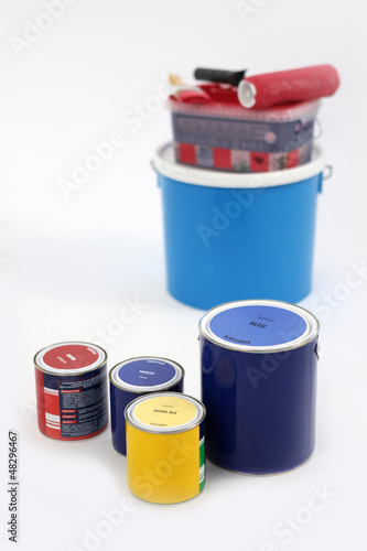 Photo: Paint tins Paint tins