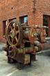 Old rusty motor outside of building
