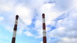 Factory chimneys. Time lapse.