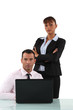 Serious business couple