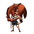 Strongman lifting a horse_colour