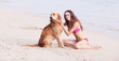 woman with a dog