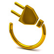 Gold electric plug icon