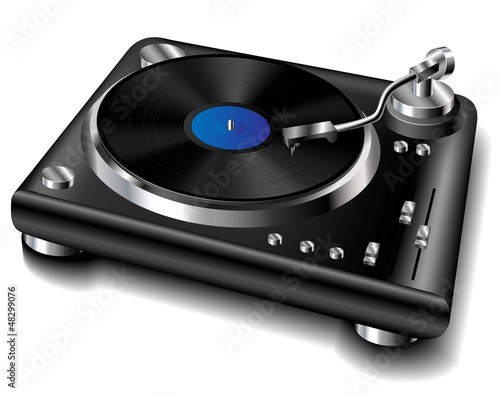 Vector: Black turntable Black turntable