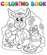 Vector: Coloring book rabbit theme 3 Coloring book rabbit theme 3