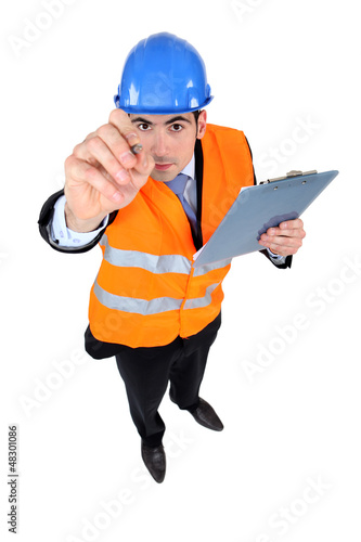 Photo: An architect about to write An architect about to write