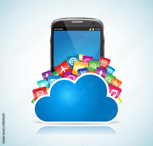 Vector: SmartPhone Cloud SmartPhone Cloud