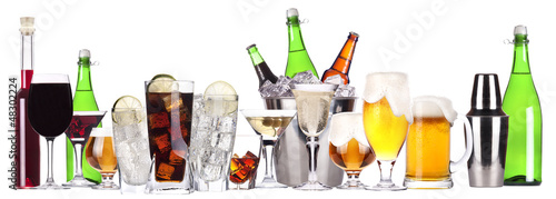 Photo: different images of alcohol isolated different images of alcohol isolated