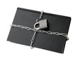 black book with chain, isolated on white