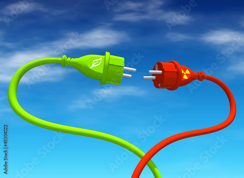 Illustration: Ökostrom vs. Atomstrom Ökostrom vs. Atomstrom