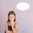 Thinking girl / speech bubble