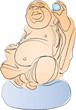 Lachender Buddha mit Kugel