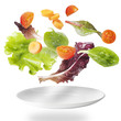 Foto: light salad with floating vegetables light salad with floating vegetables