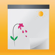 Hand drawn flower and sun in summer,vector