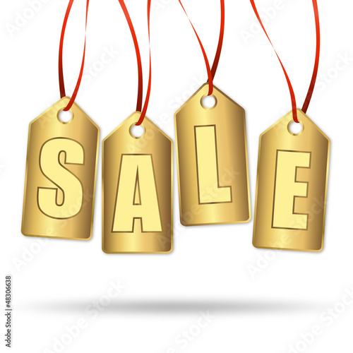 Vector: 4 goldene Anhänger mit SALE 4 goldene Anhänger mit SALE