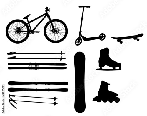 Vector: sports Equipment silhouette vector illustration sports Equipment silhouette vector illustration