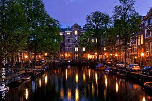 Photo: Amsterdam channels at night Amsterdam channels at night