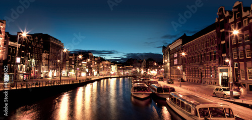 Photo: Amsterdam channels at night Amsterdam channels at night
