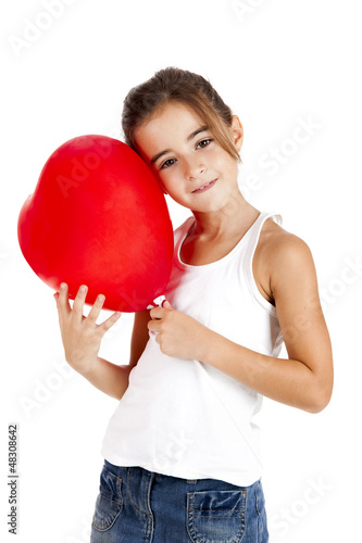Photo: Girl with a red balloon Girl with a red balloon