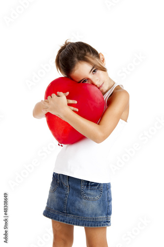 Photo: Girl with a red balloon Girl with a red balloon