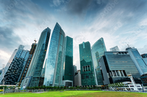 Photo: Skyscrapers in financial district of Singapore Skyscrapers in financial district of Singapore