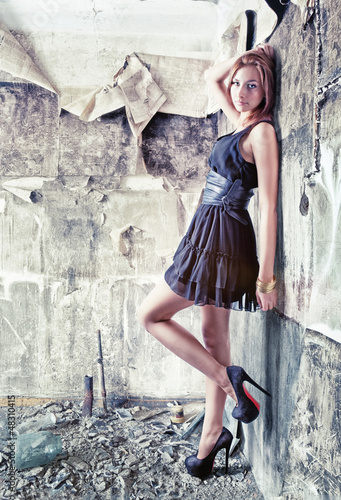 Photo: women in grunge interior women in grunge interior