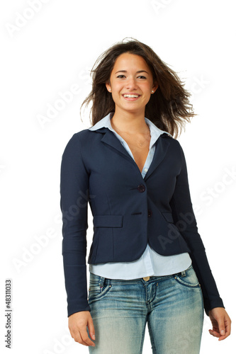 Photo: young woman, isolated on white background young woman, isolated on white background