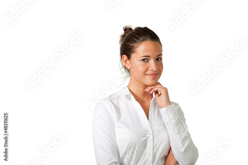 Photo: young woman isolated on white background young woman isolated on white background