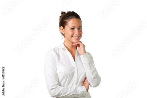 Photo: young woman isolated on white background young woman isolated on white background