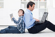 Father and his son at home