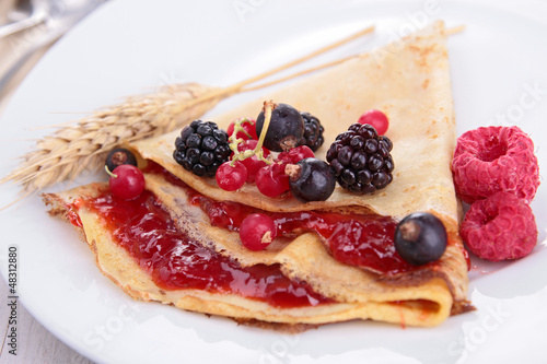 Photo: crepe with fruit and jam crepe with fruit and jam