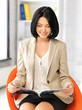 businesswoman with magazine