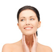 face and hands of beautiful woman