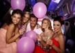 Young people having party in limo