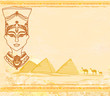 old paper with Egyptian queen