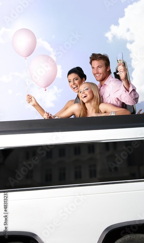 Photo: Party time in limousine Party time in limousine