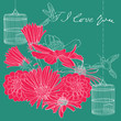 Vector: Floral holiday Valentine card Floral holiday Valentine card