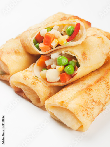 Photo: Egg rolls filled with vegetables Egg rolls filled with vegetables
