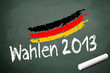Kreidetafel mit Wahlen 2013