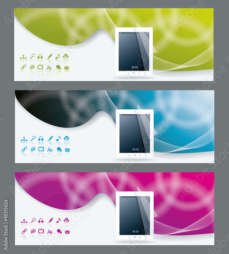 Vector: Collection banner design tablet pc computer Collection banner design tablet pc computer
