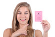 Teenager holding to driving license