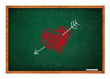 Photo: Heart and arrow on green chalkboard Heart and arrow on green chalkboard