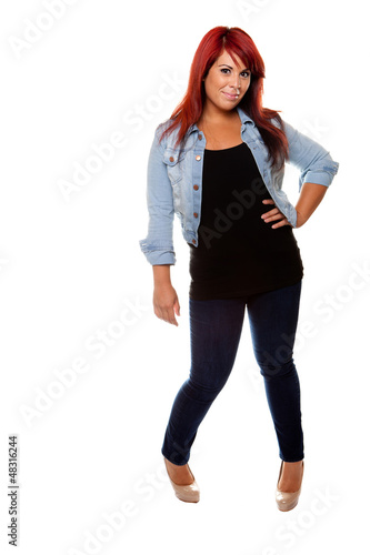 Photo: Female Red Head Posing Female Red Head Posing