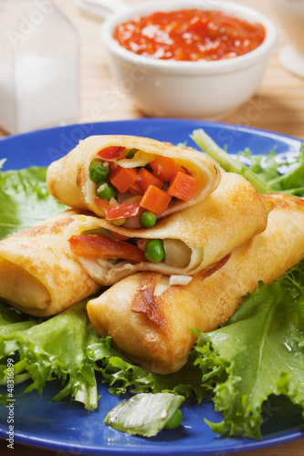 Photo: Egg rolls filled with vegetables Egg rolls filled with vegetables