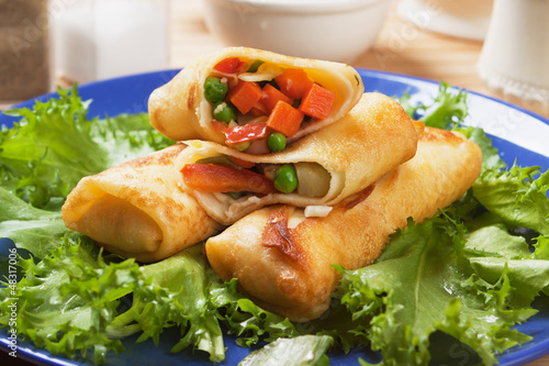 Photo: Egg rolls filled with vegetables Egg rolls filled with vegetables