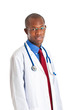 Black doctor isolated on white
